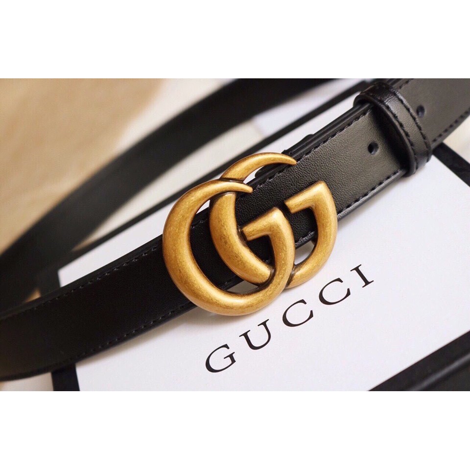 THẮT LƯNG NỮ CÓ LOGO BẰNG ĐỒNG DÂY BẰNG DA BẢNG 2,5CM MÀU ĐEN (KHÔNG HỘP)