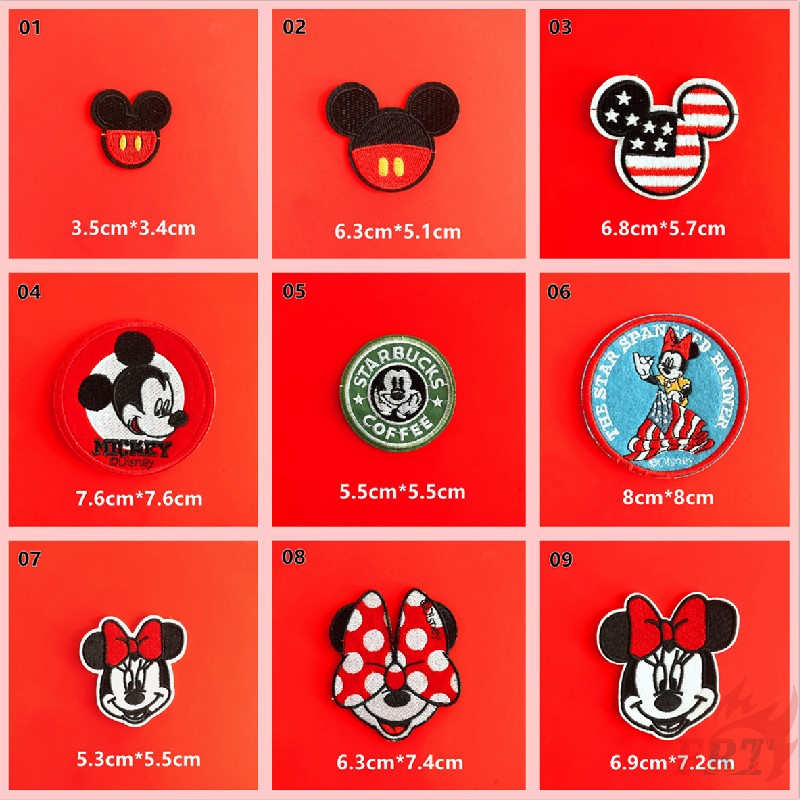 Tấm ủi trang trí trang phục thêu hình chuột Mickey/Minnie đáng yêu