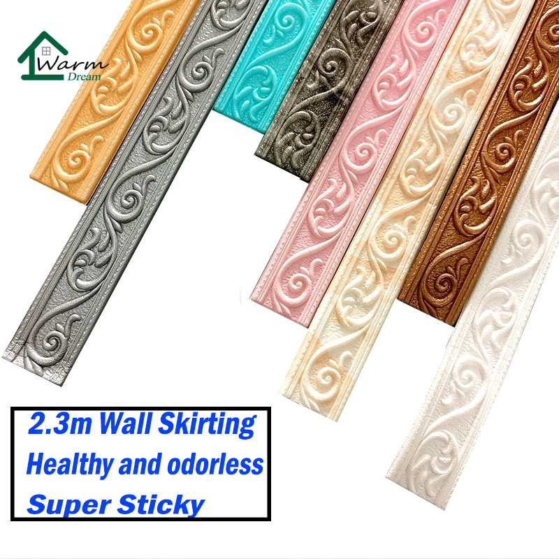 Hình nền ốp tường 3D Xốp dán tường 2,3m Đường viền tự dính Tường Dán tường Viền Dải Đường viền Tường Đường viền Xốp chống thấm Giấy dán tường Đường viền trần Linh hoạt