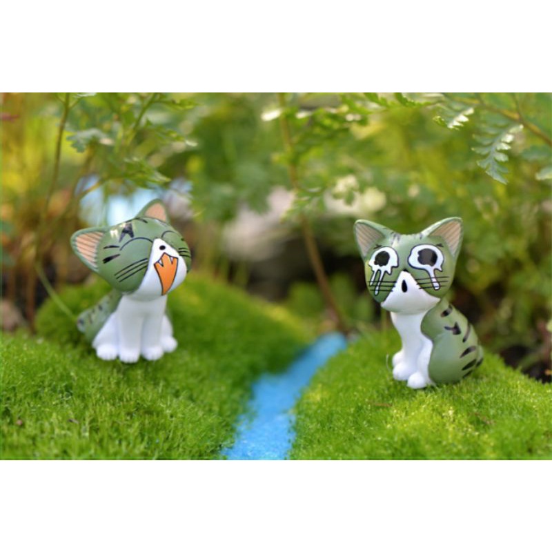 Tiểu cảnh trang trí terrarium mô hình mèo mini 8 sắc thái