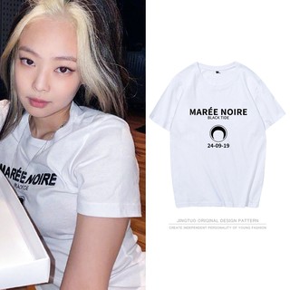 Áo thun Unisex dáng rộng tay lỡ vải mềm mịn blackpink Jennie Korean ulzzang