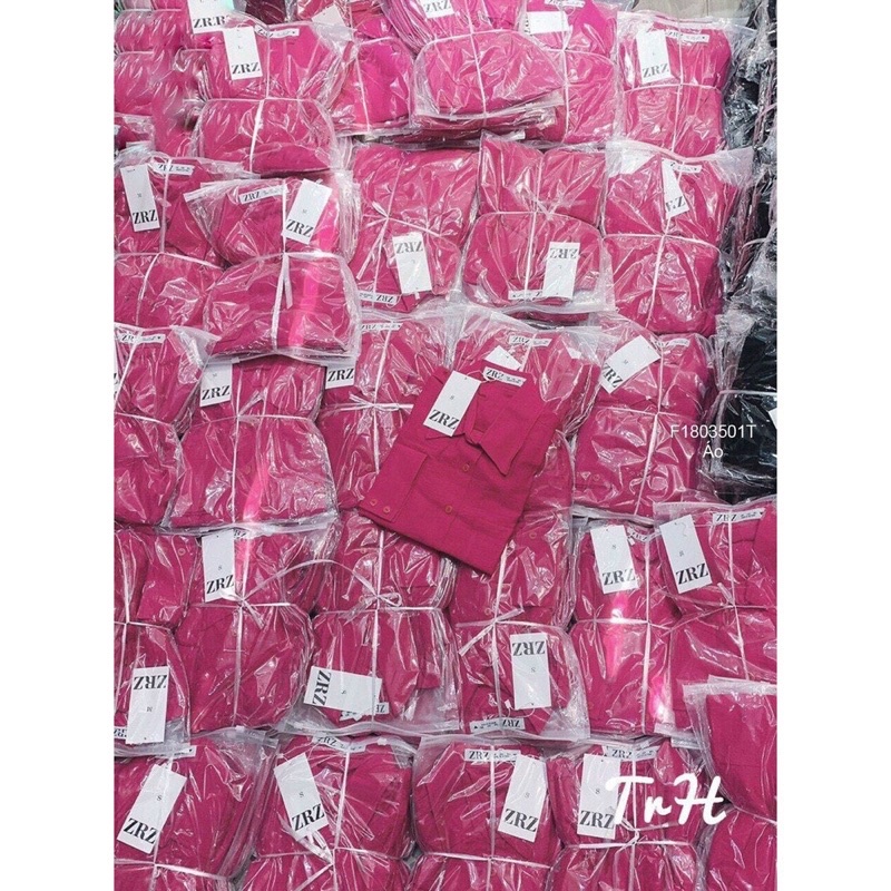 [ 𝐅𝐑𝐄𝐄 𝐒𝐇𝐈𝐏 ] SET ÁO SƠ MI HỒNG TAY DÀI RÚT HÔNG MIX SOOC TRẮNG