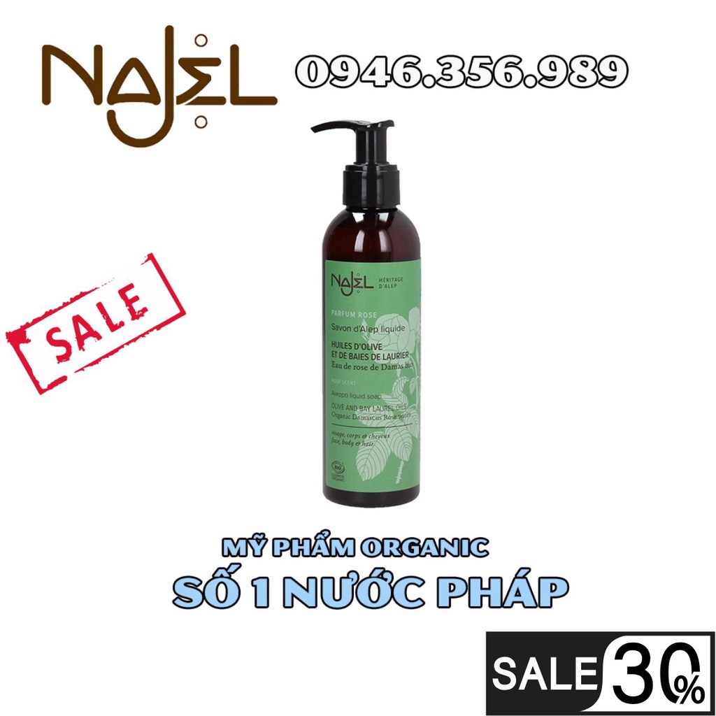 Sữa tắm và rửa mặt hoa hồng Najel 500ml, 1000ml