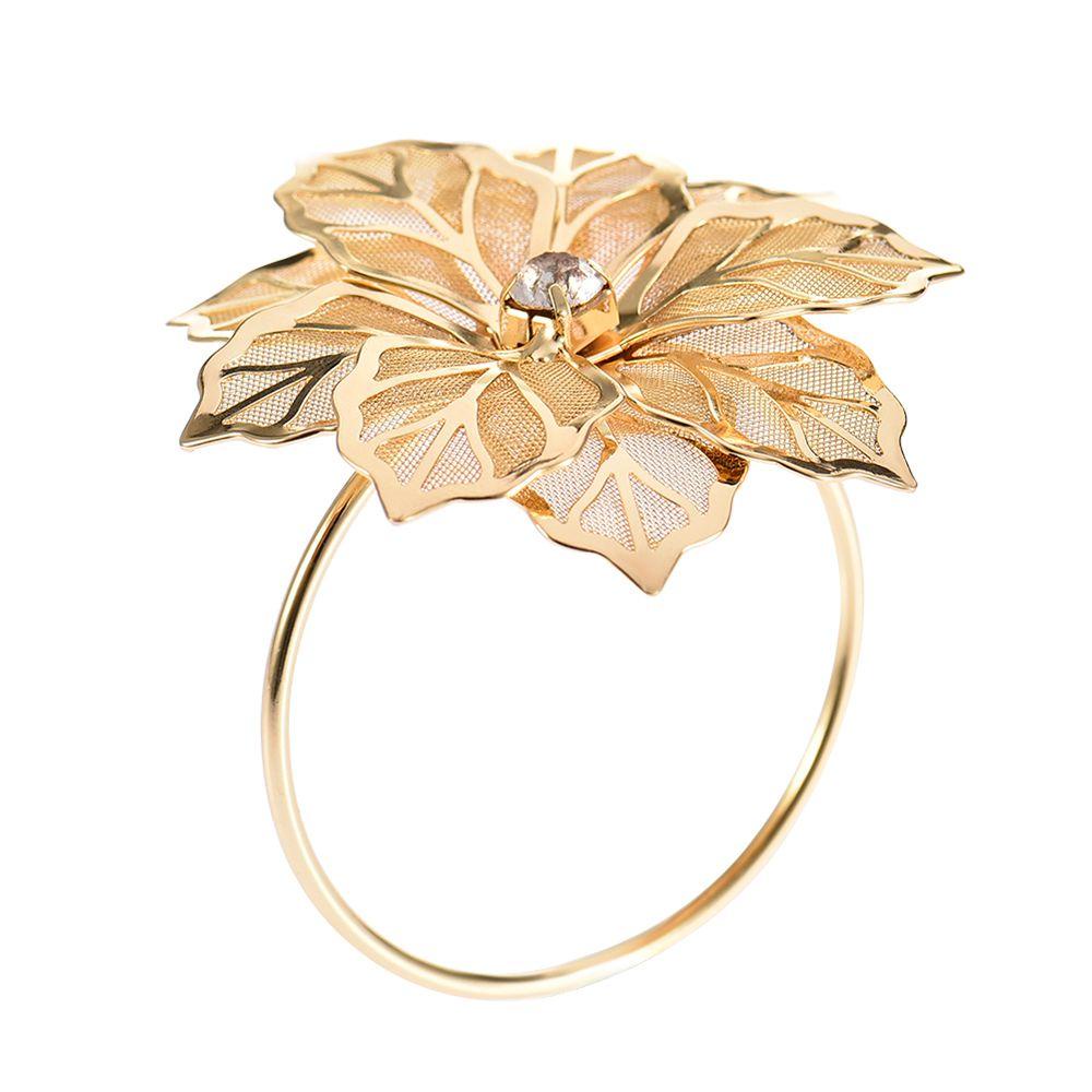 Set 6 Vòng Giữ Khăn Ăn Khoét Rỗng Hình Hoa Đa Ứng Dụng Giá Đỡ