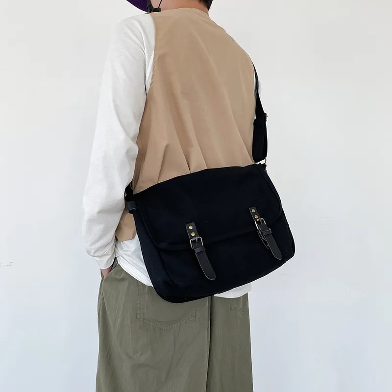 Túi đeo chéo vải canvas phong cách Nhật Bản tp113