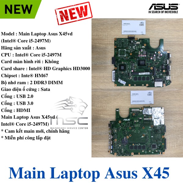 [GIÁ SỐC] Main Laptop Asus X45vd (Intel® Core i5-2497M)