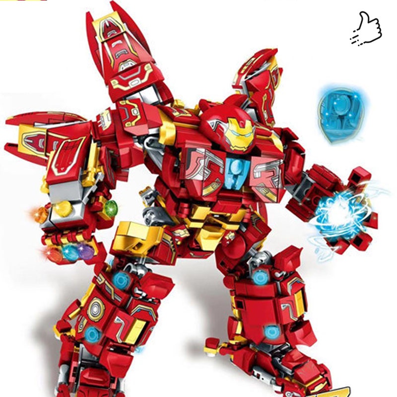 Đồ Chơi Lắp Ráp Kiểu LEGO Iron Man Găng Tay Vô Cực Model LY76038 Với 820+ Chi Tiết