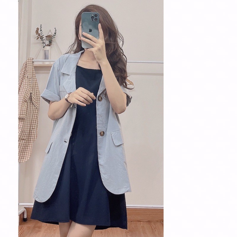 Áo khoác blazer - vest chất thô