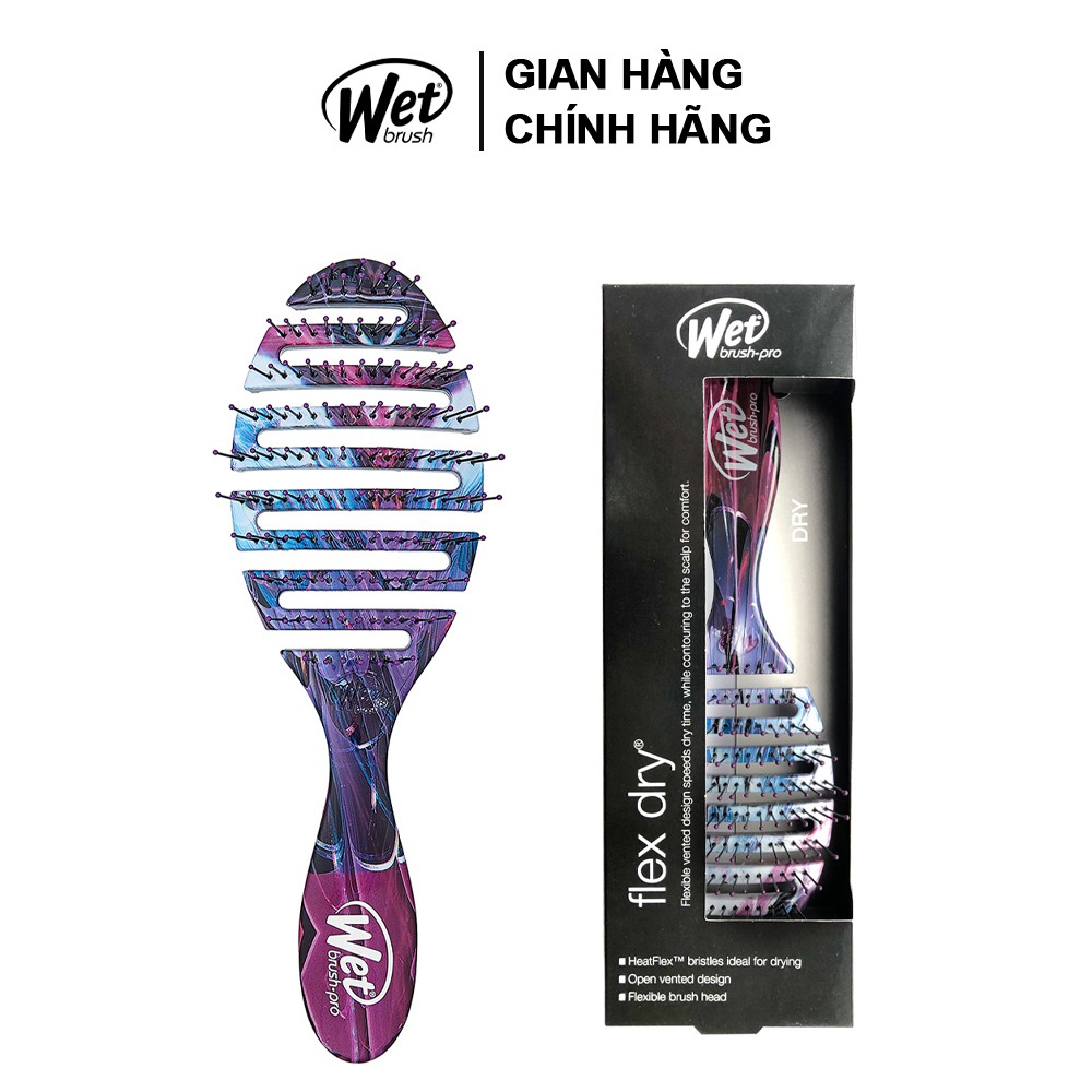 [CHÍNH HÃNG] Lược gỡ rối WET BRUSH dòng làm khô nhanh họa tiết Electric Dreams Vivid Feathers