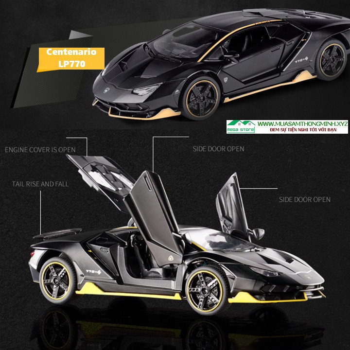 Siêu Xe Lamborghini Centenario LP770 4 Mô Hình Bằng Hợp Kim - Tỷ Lệ 1:32