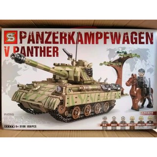 Đồ chơi Lắp ráp Mô hình xe tăng Creator Expert S 0108 Military Series World War II German Panther Tank