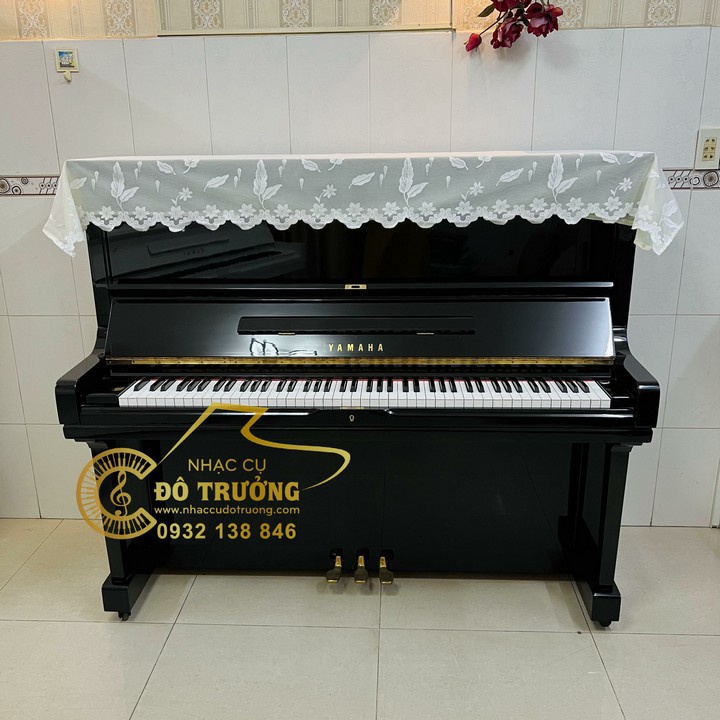 Khăn phủ đàn Piano ren trắng họa tiết chiếc lá đẹp tinh tế