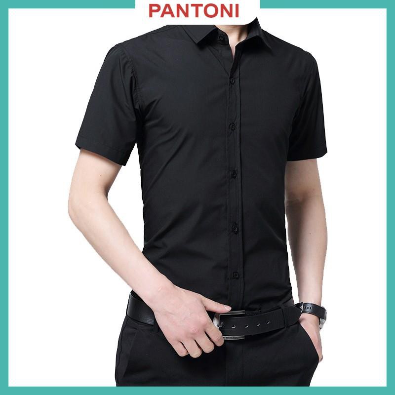 Áo sơ mi nam TAY NGẮN cao cấp - Chất liệu lụa , không nhăn, thoáng mát, thấm hút mồ hôi(SML)