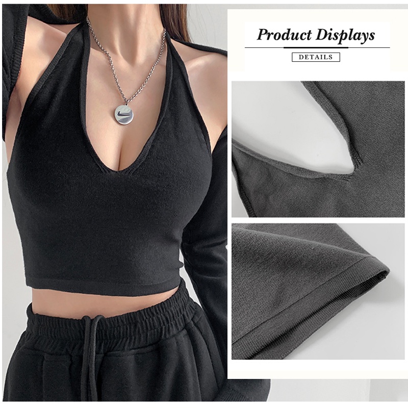 (3 Màu) Áo Croptop Dây Thiết Kế Mới Quyến Rũ Thời Trang Mùa Hè Dành Cho Áo Yếm Cột Dây nữ