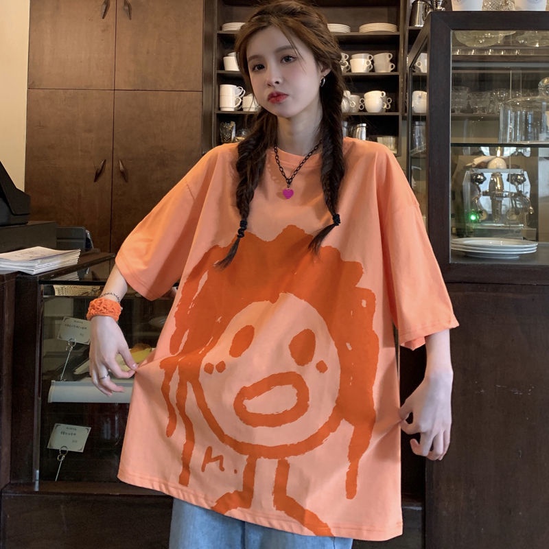 Áo Thun Tay Ngắn Dáng Rộng Phong Cách Hiphop Hàn Quốc