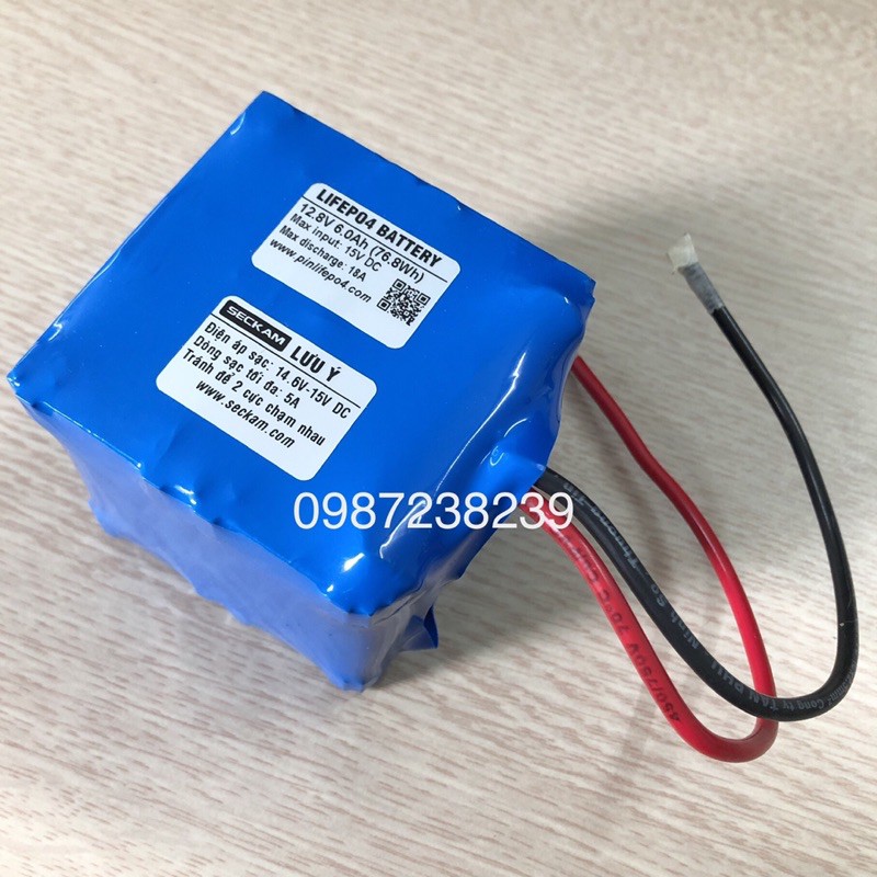 Pin quạt tích điện siêu bền 12V 6AH Lithium sắt LifePo4