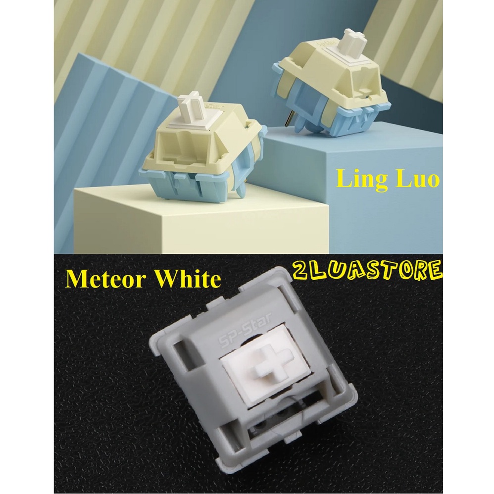 Switch SP-Star White Meteor 57g | Ling Luo (Ayara) 62g thay thế cho bàn phím cơ - 5 pin