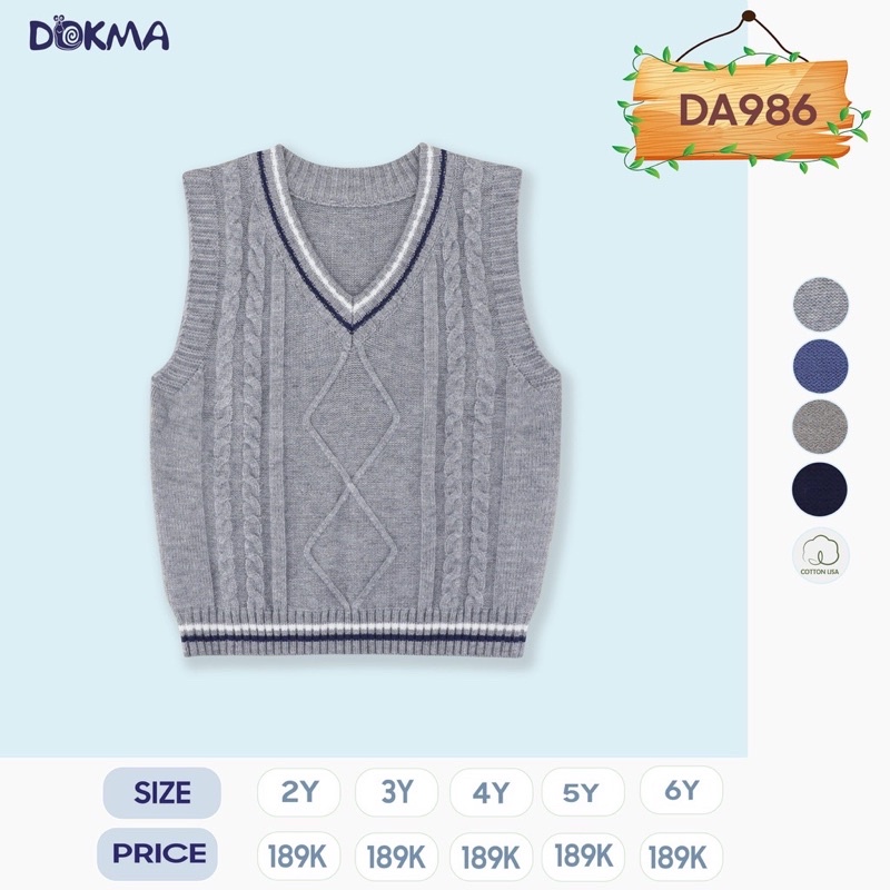 Áo Gile len Dokma cho be 2-6y