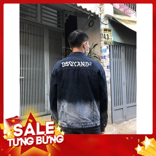 -HÀNG NHẬP KHẨU Áo Khoác Bò Rin Jean Nam 🌟FREESHIP🌟 Jeans Rách Vai Xanh Thời Trang Cá Tính Năng Động Bụi Bặm Unisex- A