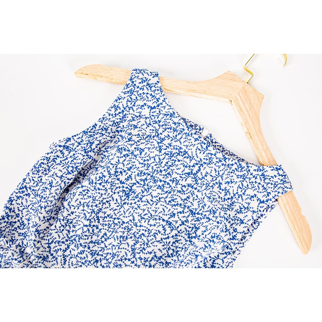 ĐẦM NGẮN KHOÉT EO HỌA TIẾT CỎ XANH THIẾT KẾ CAO CẤP THƯƠNG HIỆU CQA BOUTIQUE CQA0077