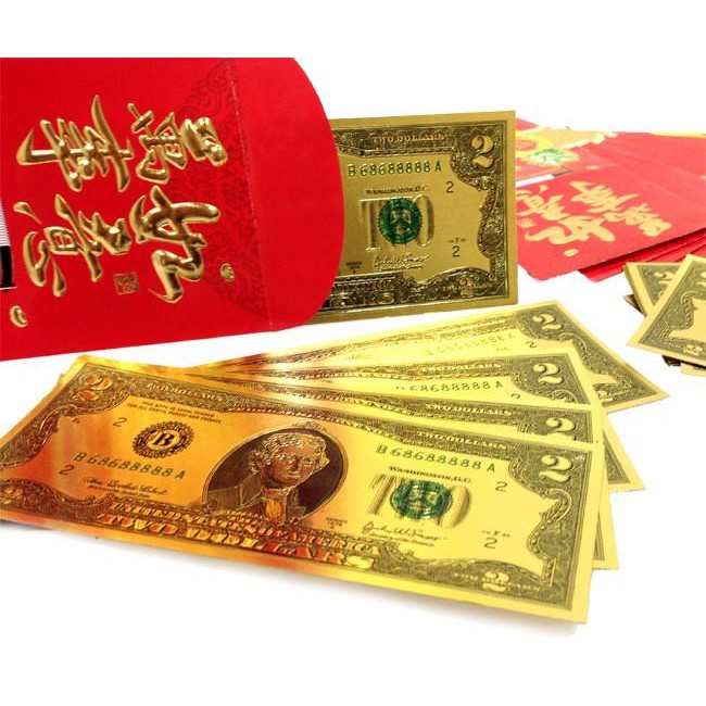 Tiền 2USD mạ vàng