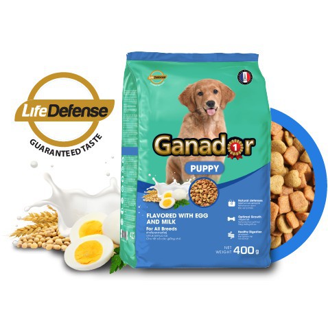 [400g] Hạt Ganador Puppy Cho Chó Con Vị Trứng &amp; Sữa