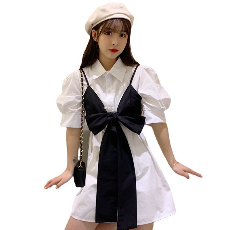 Đầm sơ mi PERTY phong cách Hàn Quốc thời trang mùa hè dành cho nữ