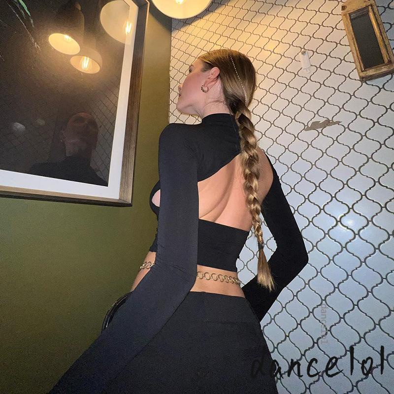 Áo Múa 1O1 Tay Dài Hở Lưng Màu Sắc Đơn Giản Cho Nữ