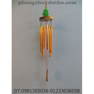 Chuông gió hồ lô 6 thanh ngọc xanh nhỏ - Đồ phong thủy