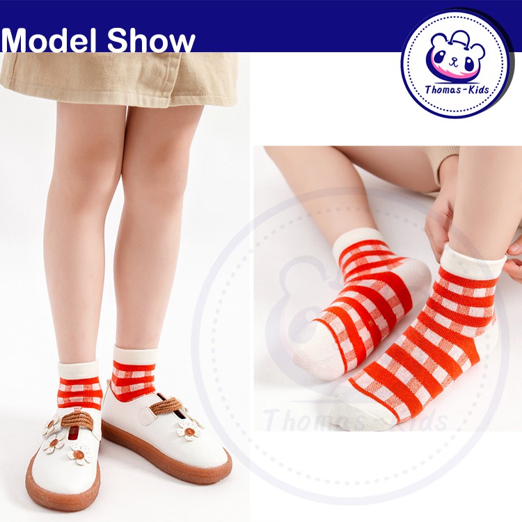 Set 5 Đôi Vớ Cotton Thấm Hút Mồ Hôi Thoáng Khí Thời Trang Cho Bé