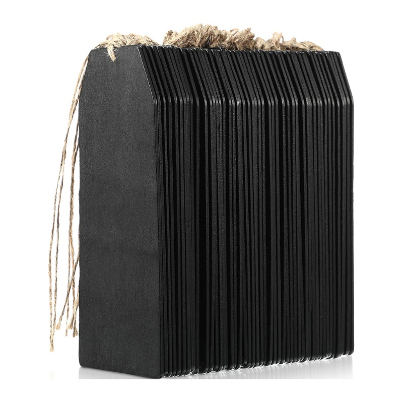 Bộ 50 Tấm Nhãn Đen Có Thể Xóa Được Dùng Đánh Dấu Kèm Dây Treo Tiện Dụng