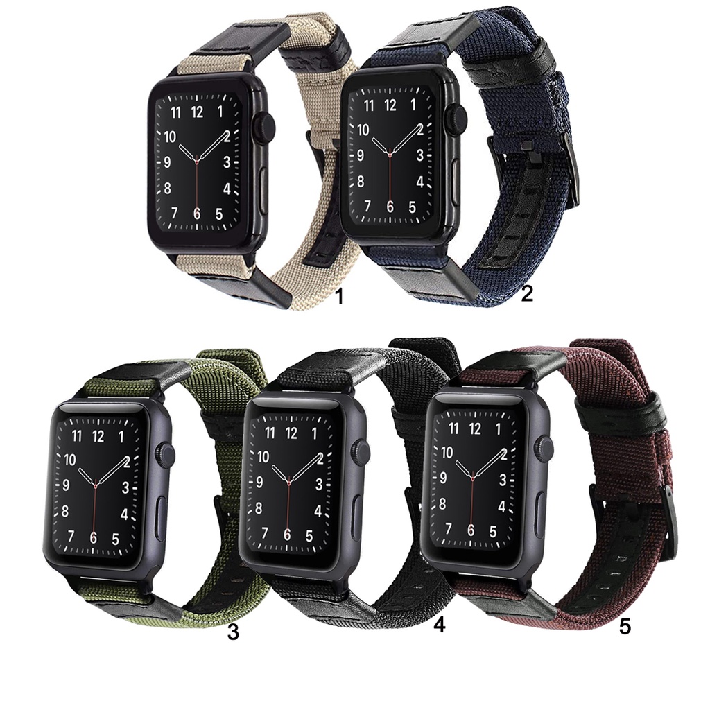 Dây Đeo Sợi Nylon Cho Đồng Hồ Thông Minh Apple Watch Iwatch Series 1 2 3 4 5 6 SE 38mm 40mm 42mm 44mm Series 7 41mm 45mm
