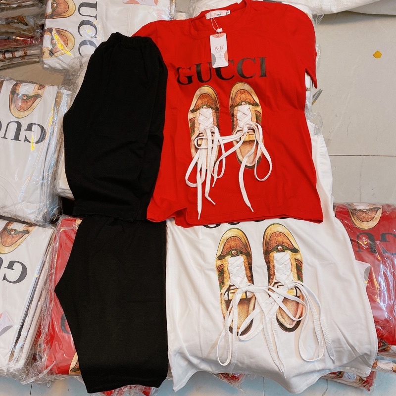 Bộ cotton gc giầy bé gái