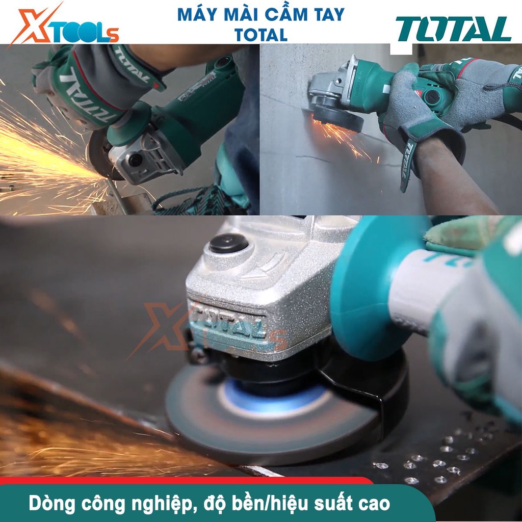 Máy mài cầm tay 710W - 800W Total máy mài góc đường kính đĩa 100mm, công tắc đuôi hoặc trượt, trục chính M10, điện 220V