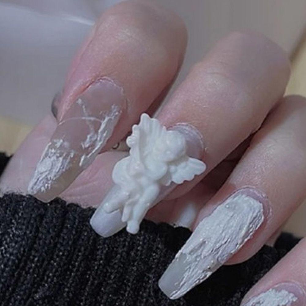 Khuôn Silicone Chạm Khắc Móng Hình Thiên Thần 3D Phong Cách Gothic