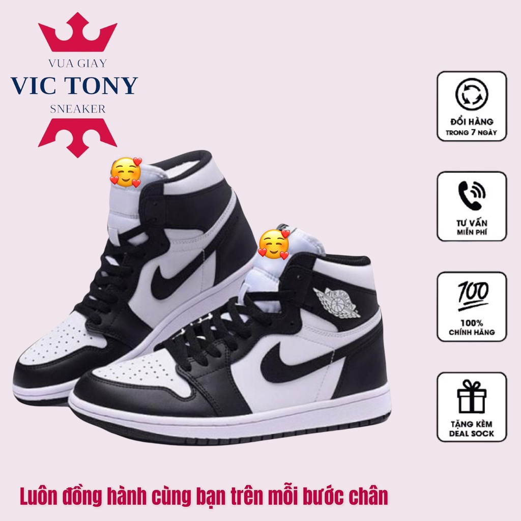 GIÀY JORDAN 1 PANDA CAO CỔ , Giày sneaker jodan 1 đen trắng high thể thao | BigBuy360 - bigbuy360.vn