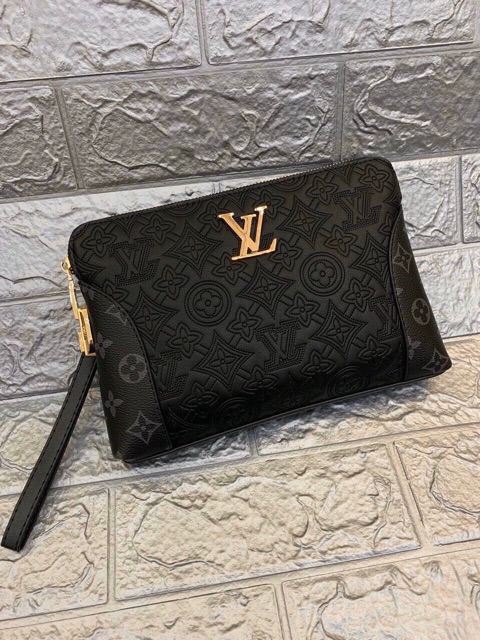 Ví da L V. cầm tay khoá số FULLBOX_Ví L.V kẹp nách da thật New