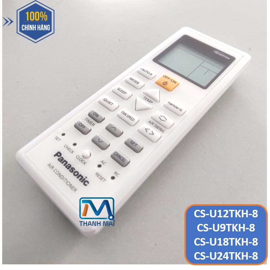 Điều Khiển Máy lạnh Panasonic CS-U12TKH-8//U9TKH-8//U18TKH-8//U24TKH-8