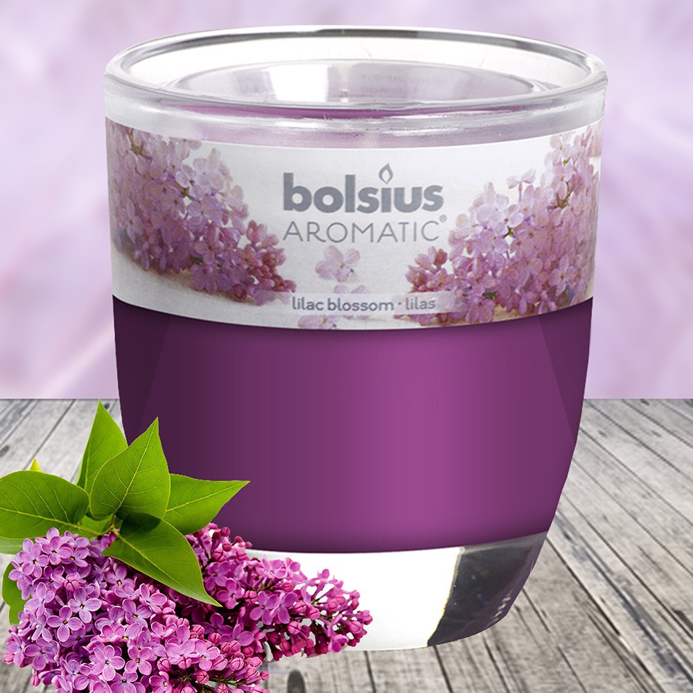 (HOA TỬ ĐINH HƯƠNG) Nến thơm tinh dầu Bolsius Lilac Blossom 105g - Sáp thơm phòng, khử mùi, trang trí, nến thơm cao cấp