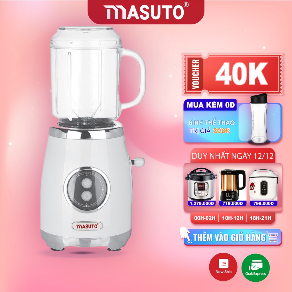 [MUA 1 TẶNG 1] Máy xay sinh tố Chuyên Dụng Masuto Blender Công Nghệ Nhật Bản xay hạt, xay đá siêu chuyễn mịn