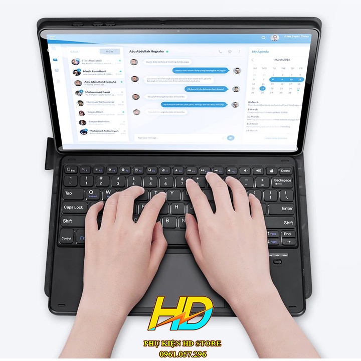 Bao Da Samsung Tab S7 FE, S7/ S7 Plus, S8/S8 Plus, S6 Lite,S6 Lite 2022 Kèm Bàn Phím Có Di Chuột TouchPad Hãng Dux Ducis