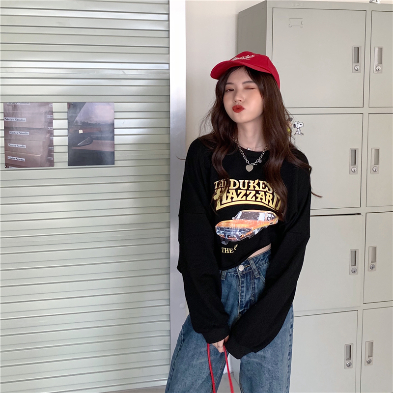 SUXI Áo Thun Ngắn Dáng Rộng Tay Dài Nhiều Màu Tùy Chọn Cho Bạn Nữ