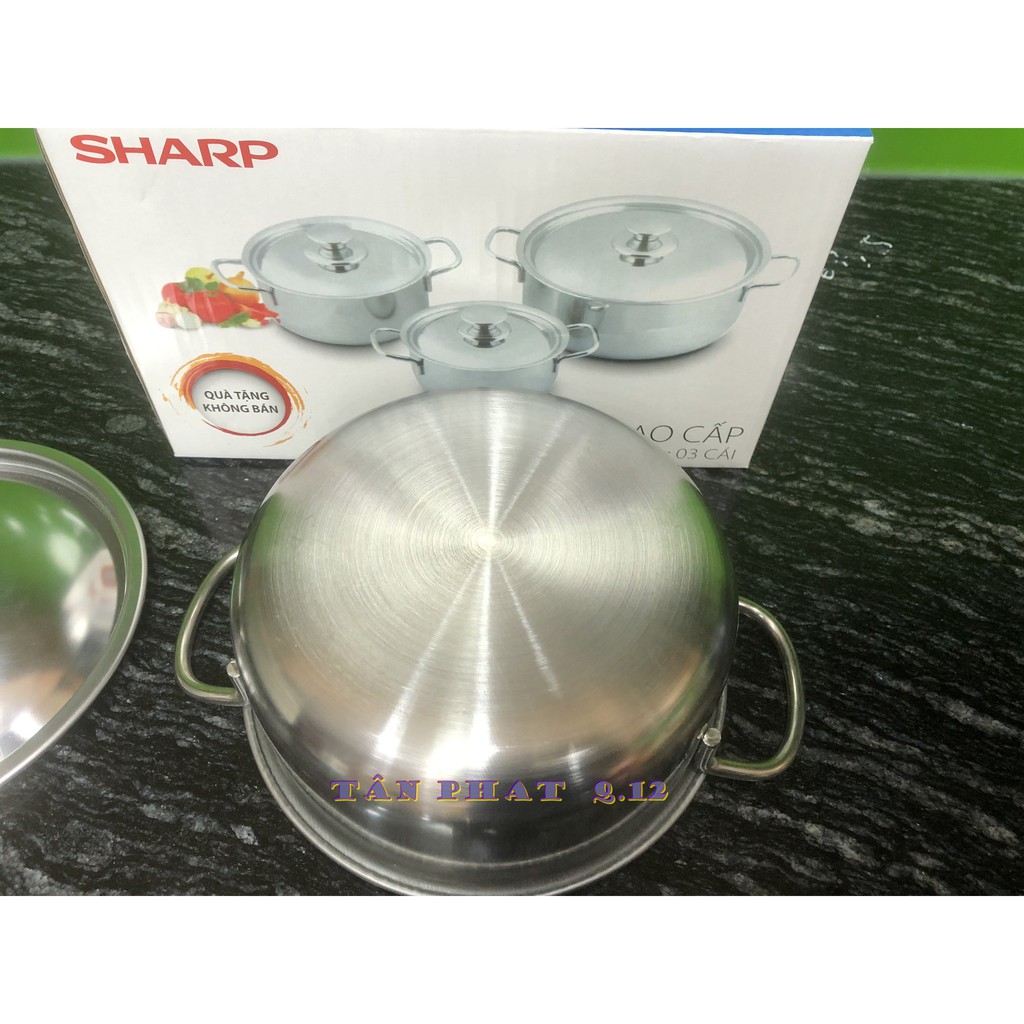 👉❣️ [SALE CỰC SỐC] BỘ 3 NỒI INOX SHARP dùng được bếp từ