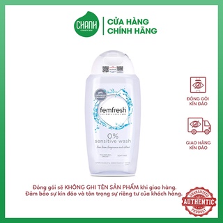 Dung dịch vệ sinh phụ nữ cao cấp cho da nhạy cảm Femfresh 0% Sensitive Intimate Wash 250ml