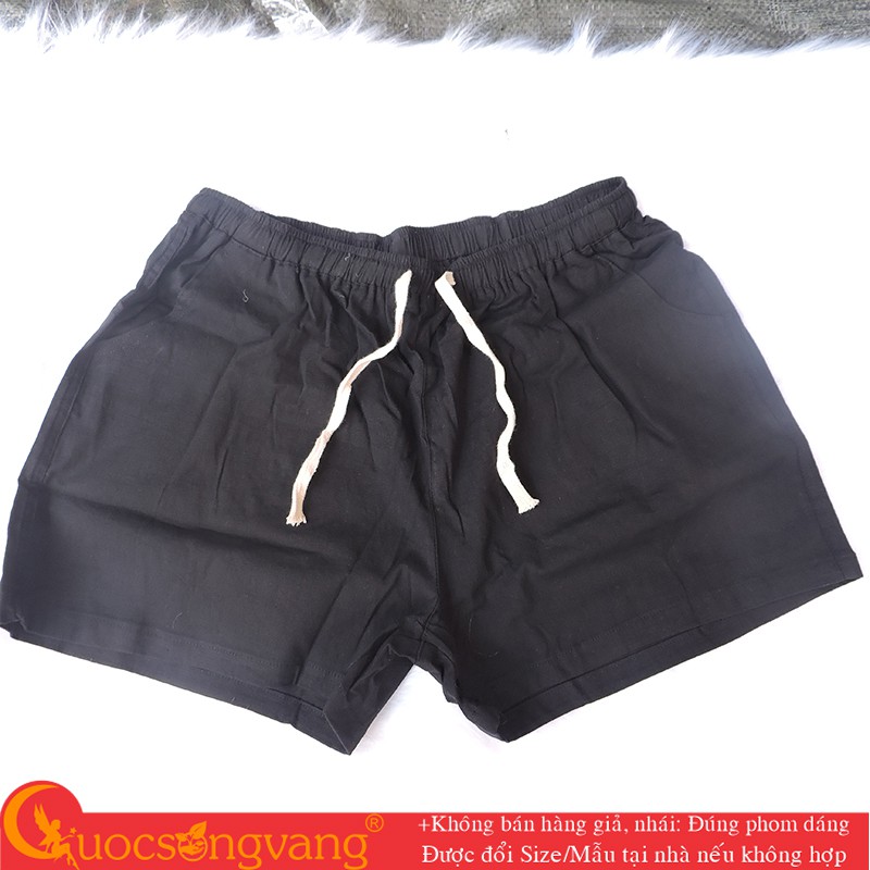 Quần short nữ lưng cao lanh pha bông pha bông quần short big size nữ GLQ114 Cuocsongvang