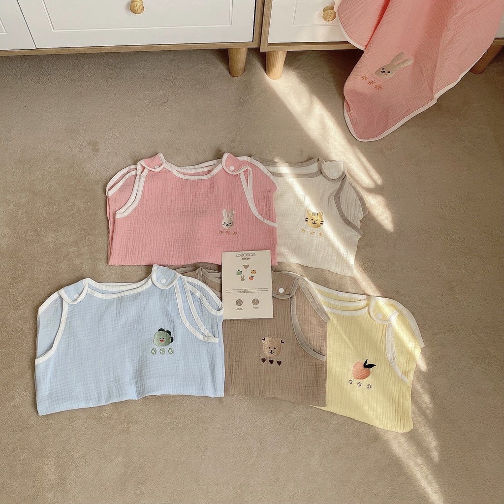 Túi Ngủ Cho Bé MONONA Chất Liệu Thoáng Khí, Thấm Hút Mồ Hôi Cực Tốt | Túi Ngủ Vải Xô Nhăn, Vải Nỉ