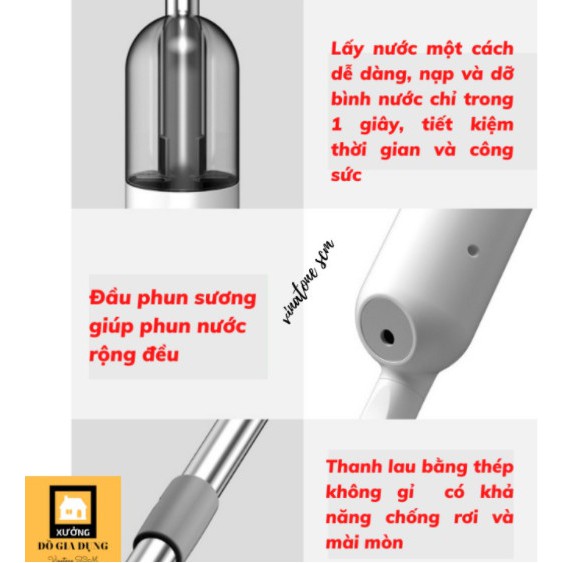 Cây Lau Nhà Phun Nước, Khử Khuẩn [AN TOÀN PHÒNG DỊCH] [Water Spray Mop] cao cấp, đầu xoay 360* [đa năng 2 TRONG 1]SCM 03