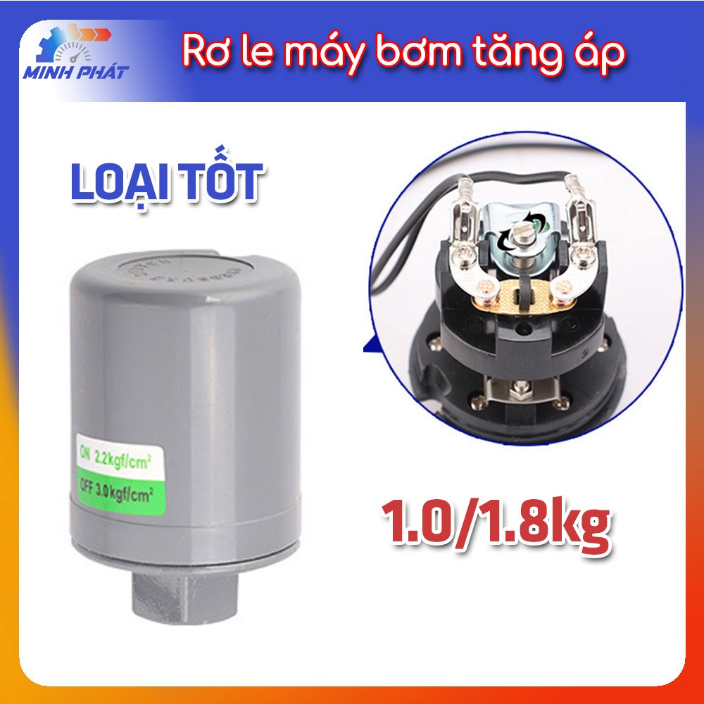 Rơ le relay rờ le van ngắt tự động máy bơm tăng áp loại tốt 12mm 16mm 21mm 1.8kg