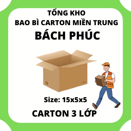 Combo 20 Hộp carton, thùng bìa giấy cod đóng gói hàng - Size 15x5x5 - Carton Đà Nẵng - Tổng Kho Bao Bì Carton Miền Trung
