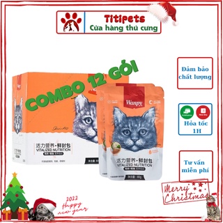 Pate Cho Mèo Wanpy Combo 12 Gói 80g Pate Mèo 7 Vị Hấp Dẫn_Titipets